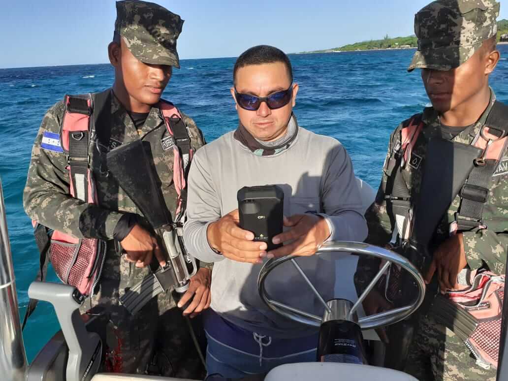 CP3 Rugged Smartphone in use at Roatan Marine Park