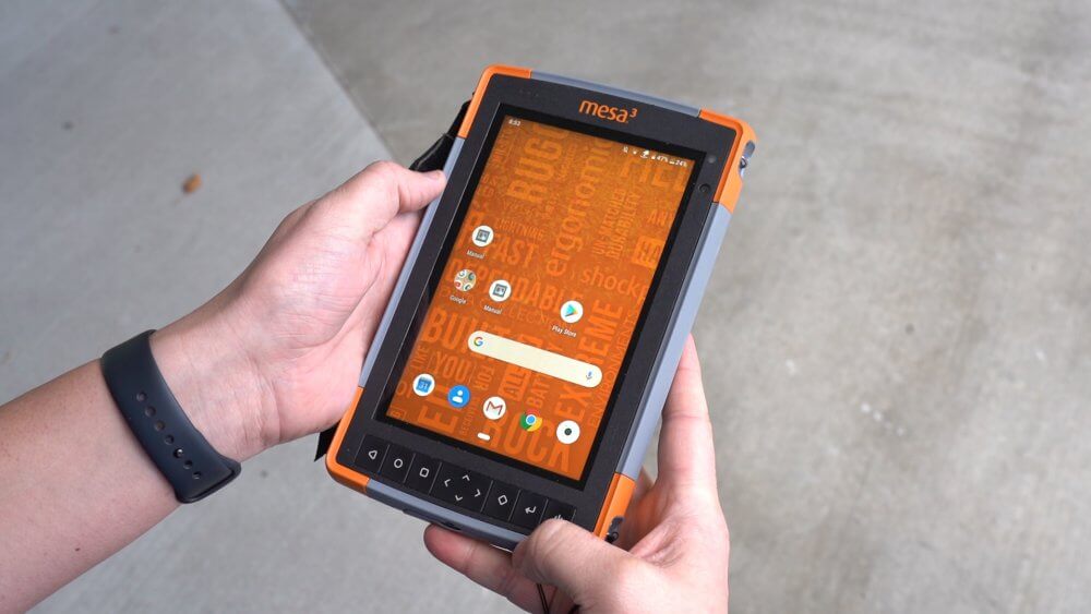 The Mesa 3 Rugged Tablet running Android 9.0