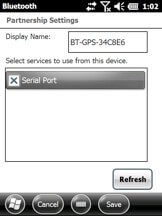 The serial port option is available within the Partnership Settings of your device. 